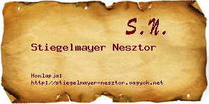 Stiegelmayer Nesztor névjegykártya
